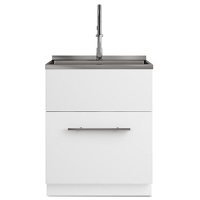 Simpli Home Metro Stainless Steel Sink & Laundry Cabinet