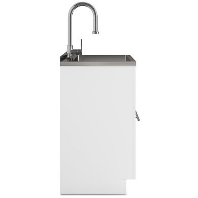 Simpli Home Metro Stainless Steel Sink & Laundry Cabinet