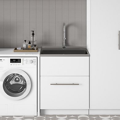 Simpli Home Metro Stainless Steel Sink & Laundry Cabinet