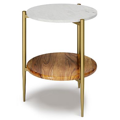 Simpli Home Wagner Marble Top End Table