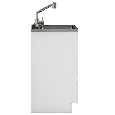 Simpli Home Cardinal 24-in. Laundry Cabinet with Faucet and Stainless Steel Sink