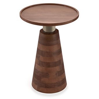 Simpli Home Kramer Solid Acacia Wood Side Table in Cognac