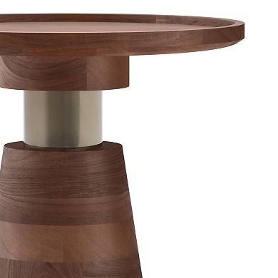 Simpli Home Kramer Solid Acacia Wood Side Table in Cognac
