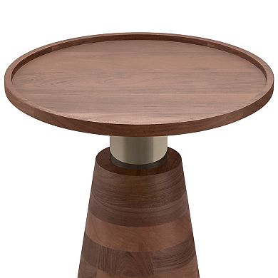 Simpli Home Kramer Solid Acacia Wood Side Table in Cognac