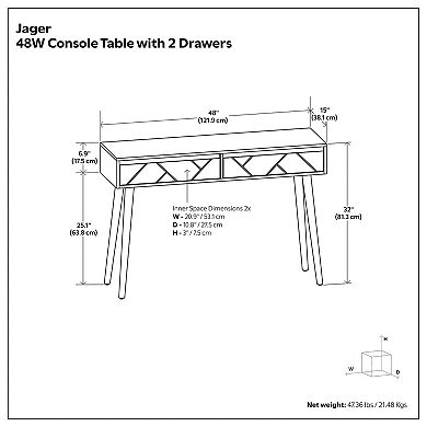 Simpli Home Jager Solid Mango Wood Console Table