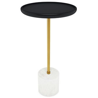 Simpli Home Turner Black Solid Mango Wood Side Table