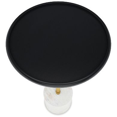 Simpli Home Turner Black Solid Mango Wood Side Table