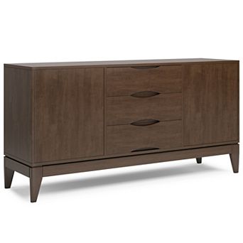 Simpli Home Harper Walnut Solid Hardwood Sideboard Buffet