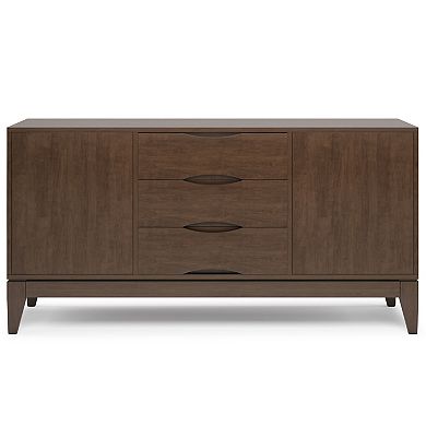 Simpli Home Harper Walnut Solid Hardwood Sideboard Buffet