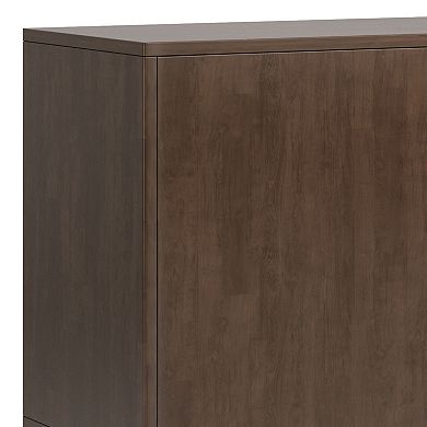 Simpli Home Harper Walnut Solid Hardwood Sideboard Buffet