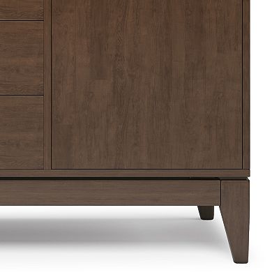 Simpli Home Harper Walnut Solid Hardwood Sideboard Buffet