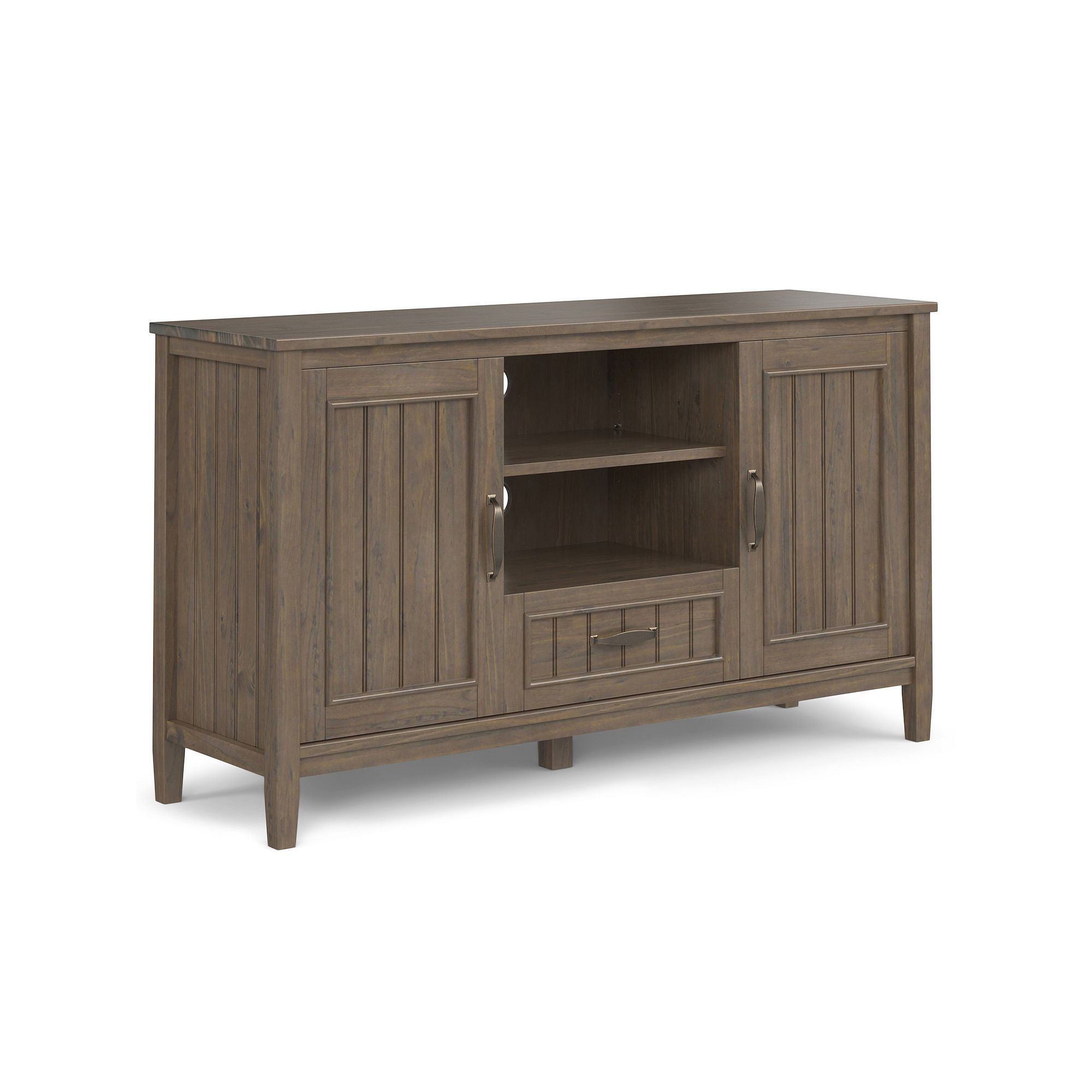 Simpli Home Lev Smoky Brown Solid Wood TV Media Stand