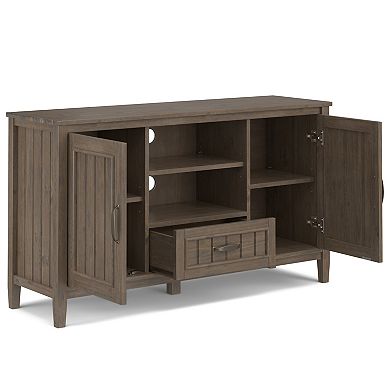 Simpli Home Lev Smoky Brown Solid Wood TV Media Stand