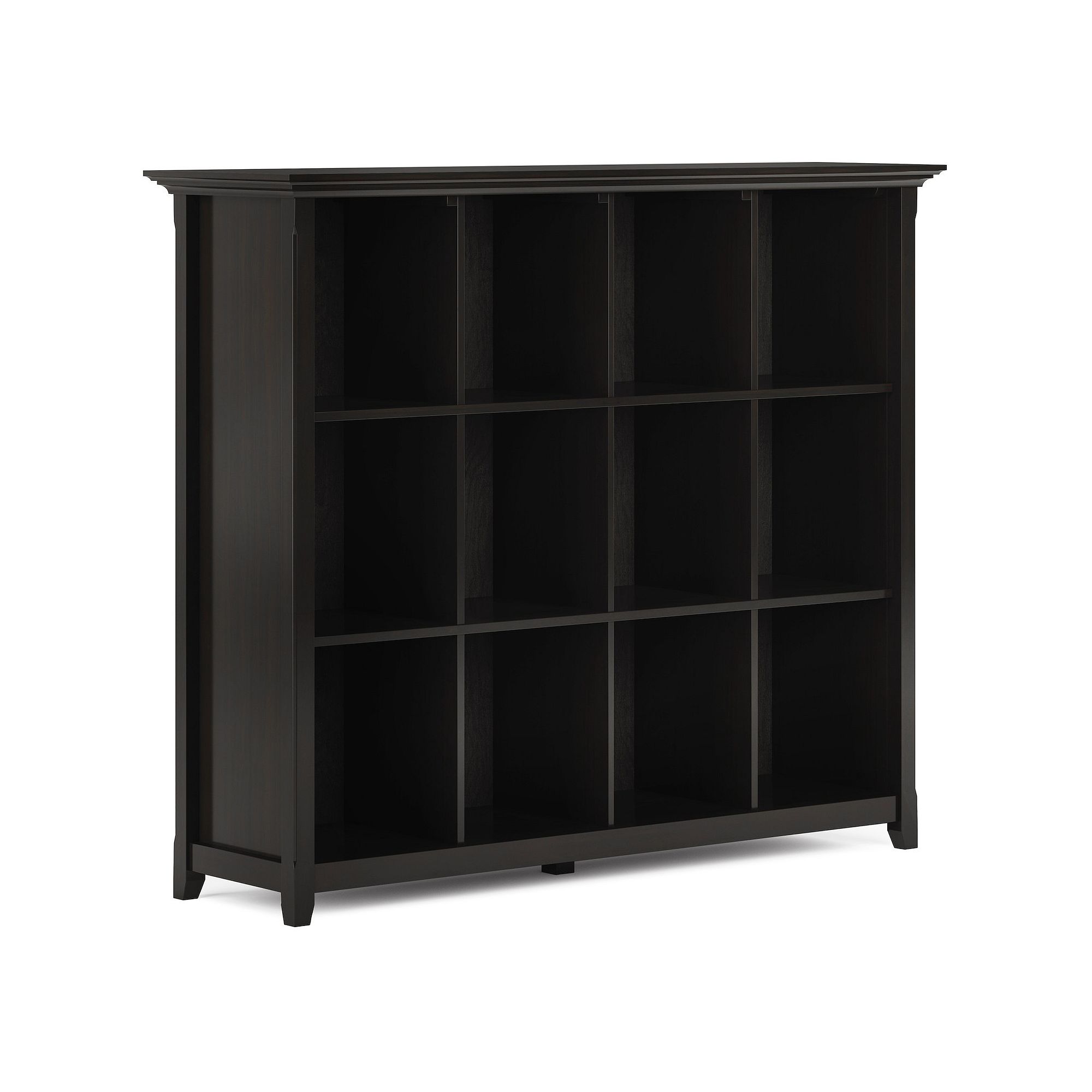 Simpli Home Amherst 12 Cube Storage Bookcase, Hickory Brown