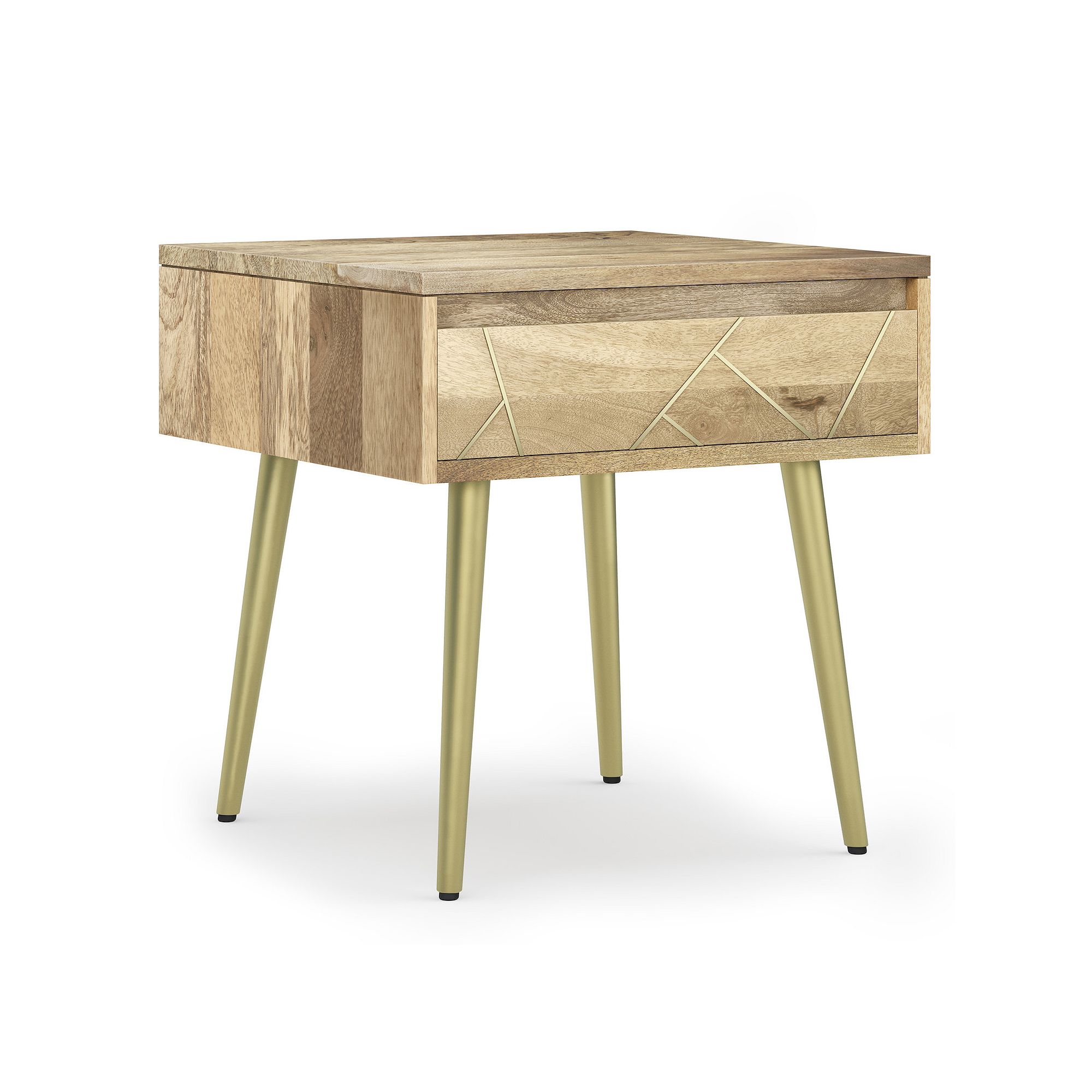 Simpli Home Jager Solid Mango Wood Side Table, Natural