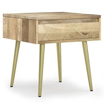 Simpli Home Jager Solid Mango Wood Side Table