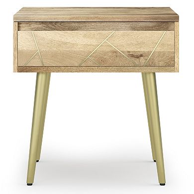 Simpli Home Jager Solid Mango Wood Side Table