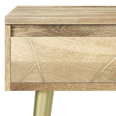 Simpli Home Jager Solid Mango Wood Side Table