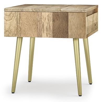 Simpli Home Jager Solid Mango Wood Side Table