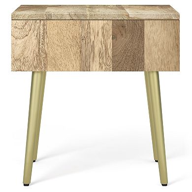 Simpli Home Jager Solid Mango Wood Side Table