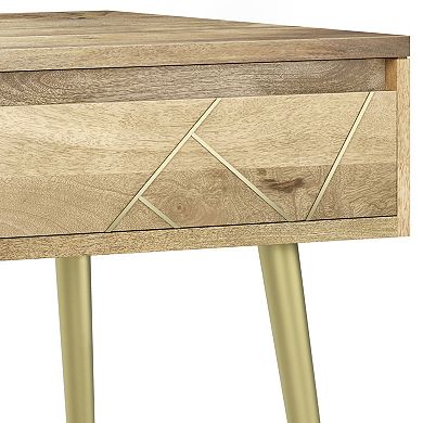 Simpli Home Jager Solid Mango Wood Side Table