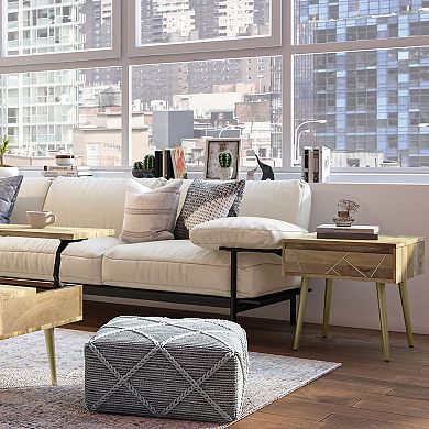 Simpli Home Jager Solid Mango Wood Side Table