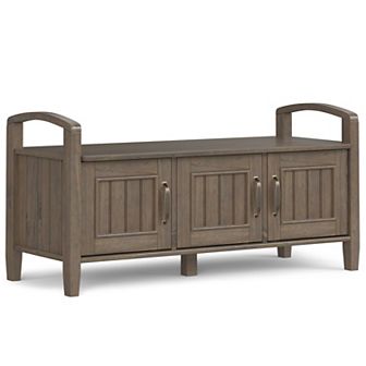 Simpli Home Lev Solid Wood Entryway Storage Bench