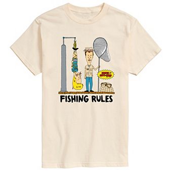 Men's Beavis & Butthead Fishing Rules Graphic Tee