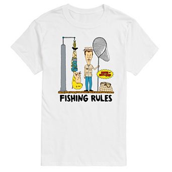 Men's Beavis & Butthead Fishing Rules Graphic Tee