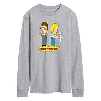 Men's Beavis & Butthead Toilet Paper Long Sleeve Graphic Tee