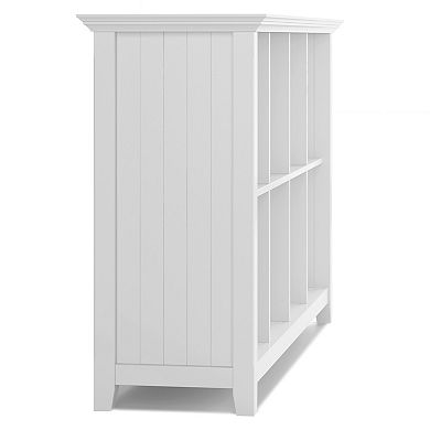 Simpli Home Acadian Solid Wood Entryway Storage Bench with Shelf