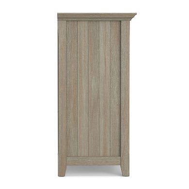 Simpli Home Acadian Solid Wood Entryway Storage Bench with Shelf