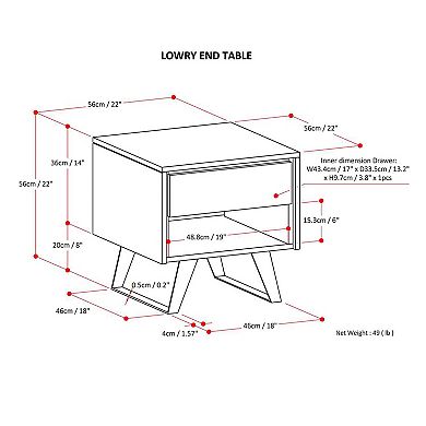 Simpli Home Lowry Solid Acacia Wood End Table