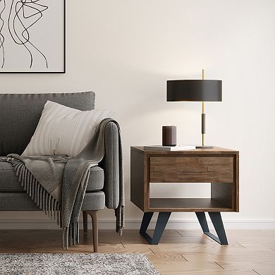 Simpli Home Lowry Solid Acacia Wood End Table