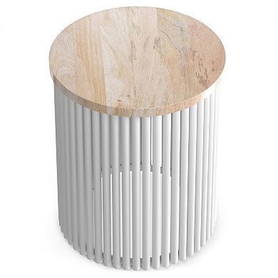 Simpli Home Demy Metal & Wood Accent Table