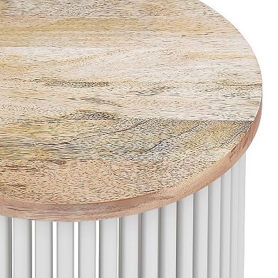 Simpli Home Demy Metal & Wood Accent Table
