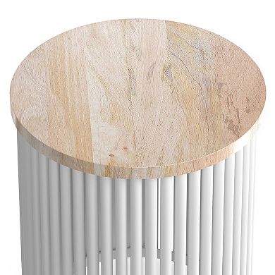 Simpli Home Demy Metal & Wood Accent Table