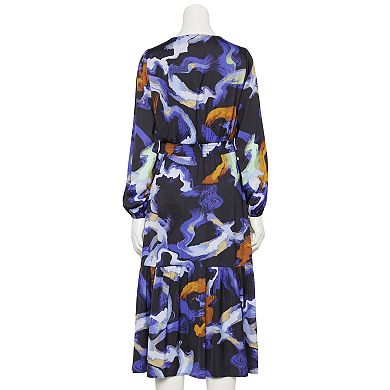 Women's Nine West Adaptive V-Neck Midi Dress