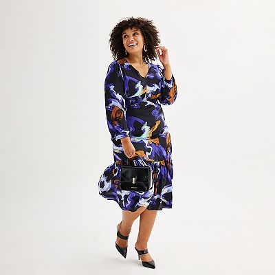 Women's Nine West Adaptive Easy Dressing V-Neck Midi Dress