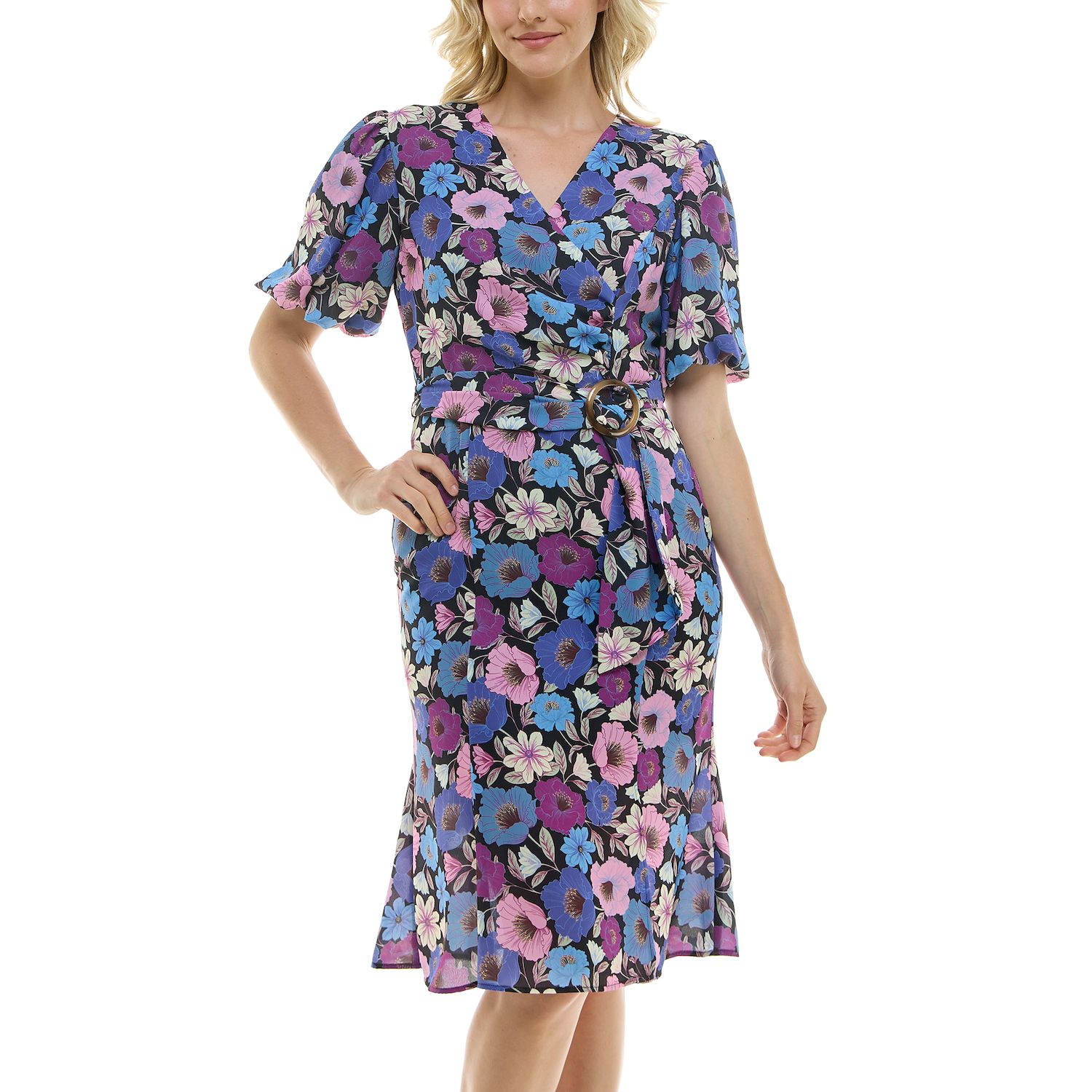 Женские платья Nicole Miller Surplice Belted Flirty Dress