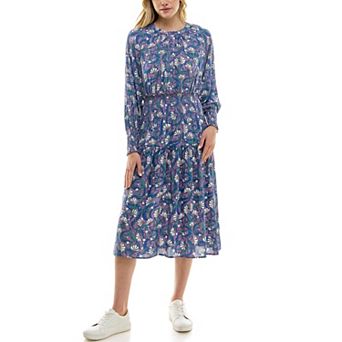 Women's Nicole Miller Lora Long Sleeve Printed Dress