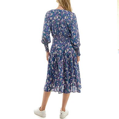 Women's Nicole Miller Lora Long Sleeve Printed Dress