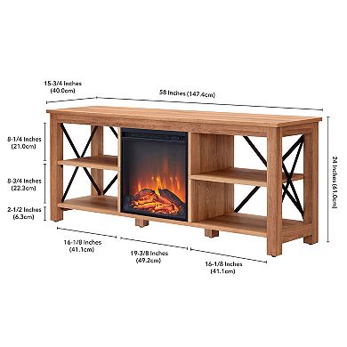 Finley & Sloane Sawyer Rectangular Electric Log TV Stand