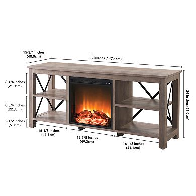 Finley & Sloane Sawyer Rectangular Electric Log TV Stand