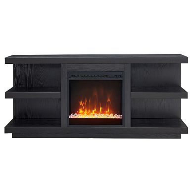 Finley & Sloane Maya Rectangular Crystal Fireplace TV Stand