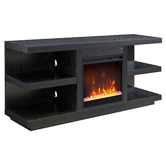Finley & Sloane Maya Rectangular Crystal Fireplace TV Stand