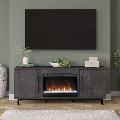 Finley & Sloane Julian Rectangular Crystal Fireplace TV Stand
