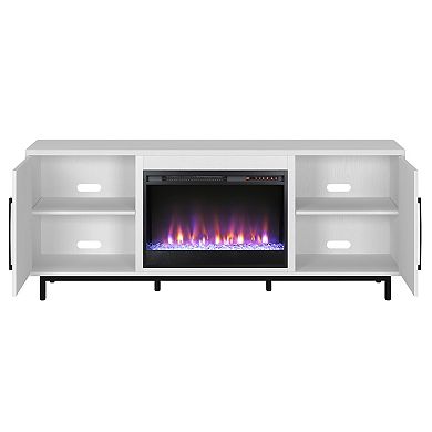 Finley & Sloane Julian Rectangular Crystal Fireplace TV Stand