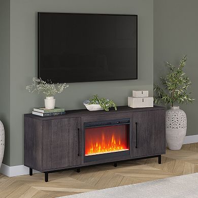 Finley & Sloane Julian Rectangular Crystal Fireplace TV Stand