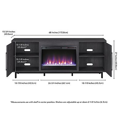 Finley & Sloane Julian Rectangular Crystal Fireplace TV Stand
